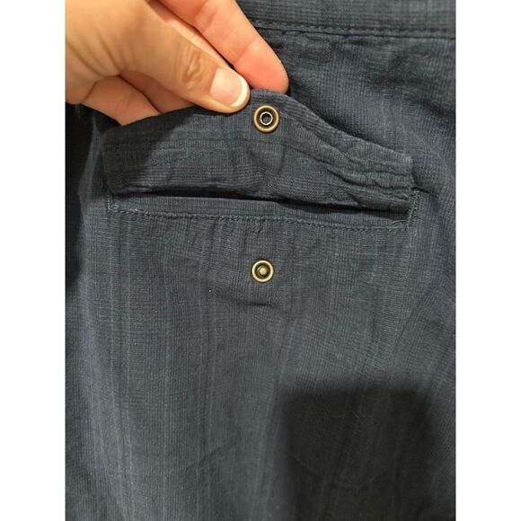 Burnside Size 40 Navy Blue Flat Front Casual Chino Shorts Pockets - Picture 7 of 7